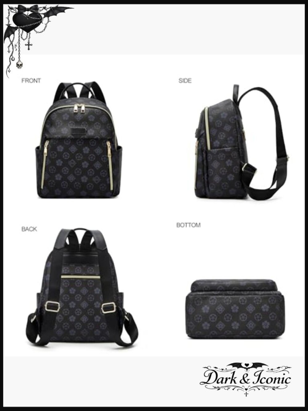 Mini Backpack for Women Stylish Daypack Casual Travel Daypack 2pc Set - Picture 6 of 6